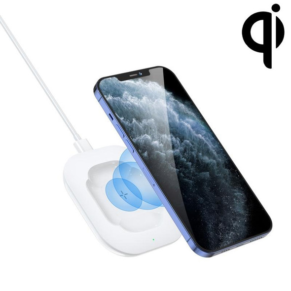 TOTU CACW-034 Glory Series 10W 3 in 1 Ultra-thin Wireless Fast Charger For iPhone 12 Series + AirPods + AirPods Pro(White)