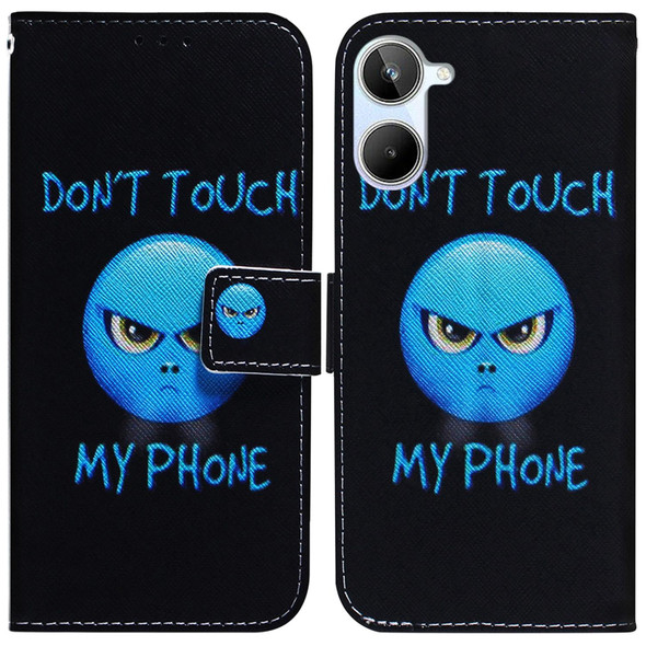 For Realme 10 4G Coloured Drawing Flip Leatherette Phone Case(Anger)
