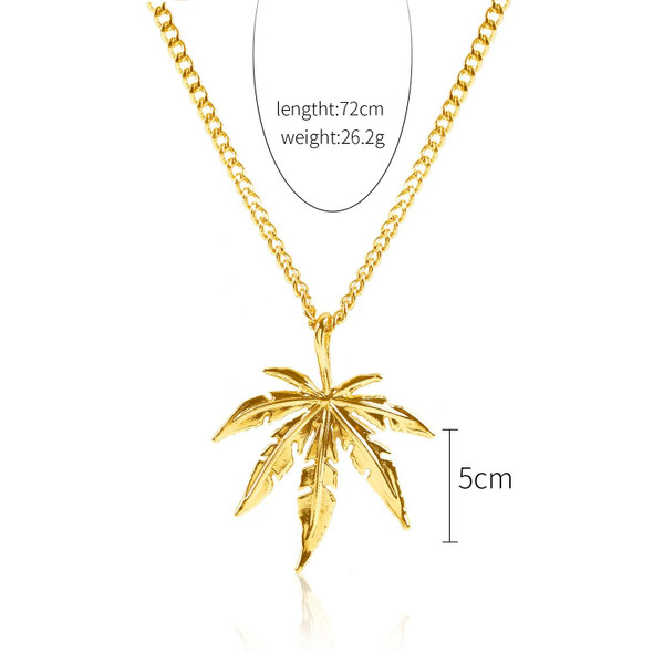 N1910-4 Maple Leaf Exaggerated Hip Hop Style Necklace Collarbone Chains