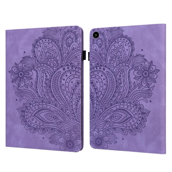 For Huawei MatePad SE 10.4 2022 Peacock Embossed Pattern Leatherette Tablet Case(Purple)