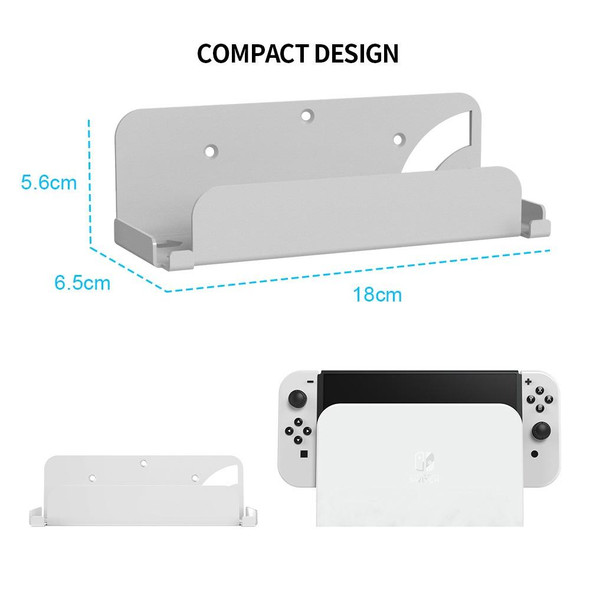 For Switch OLED Game Console JYS Wall Hanging Holder Bracket(White)