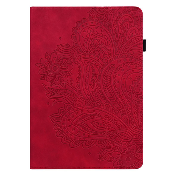 For Samsung Galaxy Tab A 9.7 T550 / T555 Peacock Embossed Pattern Leatherette Tablet Case(Red)