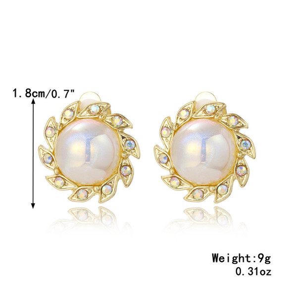 E2209-12 Colorful Pearl Baroque Earrings Pearl Ear Clip Women Without Ear Piercing