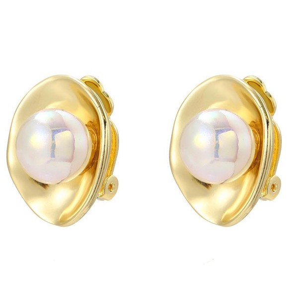 E2208-7 Drag Colorful Pearls Baroque Earrings Pearl Ear Clip Women Without Ear Piercing