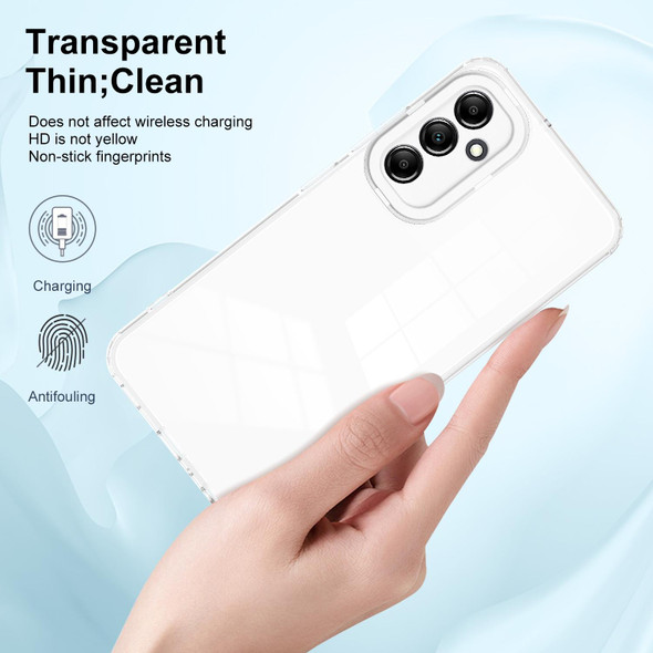 For Samsung Galaxy A34 5G 3 in 1 Clear TPU Color PC Frame Phone Case(White)