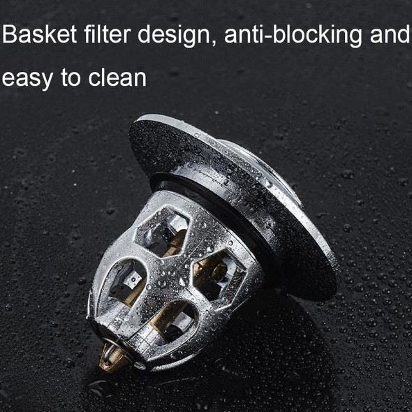 005 2pcs Washbasin Bouncing Core Push-type Deodorant Drain Plug, Specification: Silver Gray