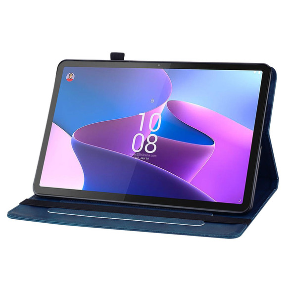 For Lenovo Tab P11 Pro Gen 2 11.2 Skin Feel Solid Color Zipper Leatherette Tablet Case(Blue)