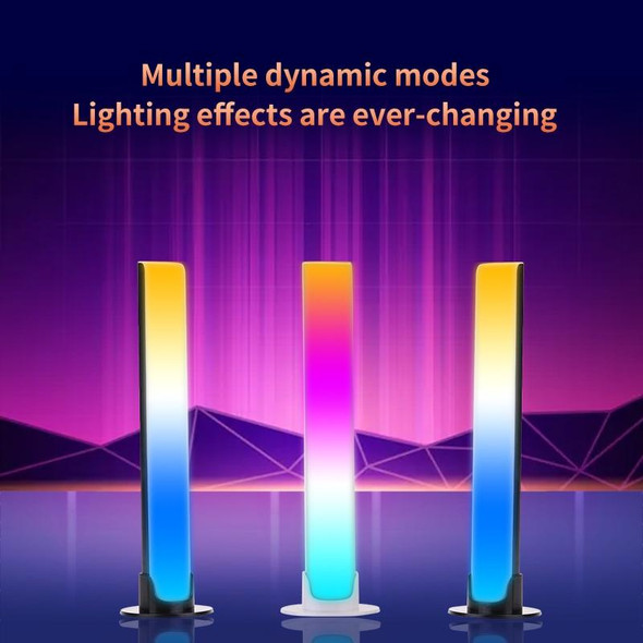 RGB Sound-controlled Rhythmic Response Lights Music Ambient LED Pick-up Lights Charging(Upgrade Black)