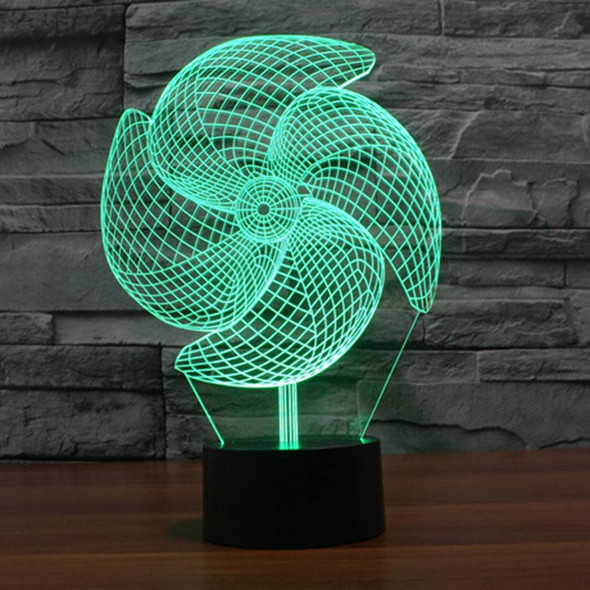 Big Pinwheel Style 3D Touch Switch Control LED Light , 7 Color Discoloration Creative Visual Stereo Lamp Desk Lamp Night Light