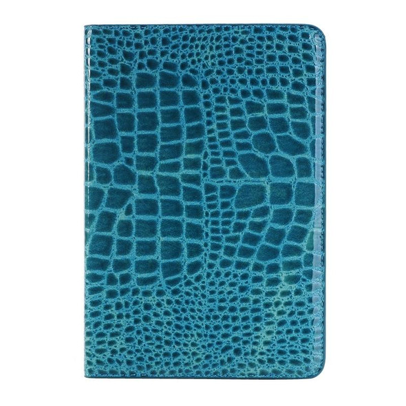 Crocodile Texture Horizontal Flip Smart Leatherette Case with Holder & Card Slots & Wallet for iPad Mini 4(Blue)