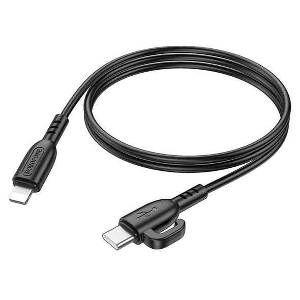 Borofone BX91 Type-C to 8 Pin Symbol PD Charging Data Cable, Length:1m(Black)