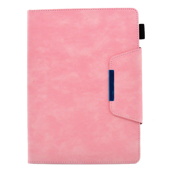 For iPad 9.7 2018&2017/Air 2/Air Suede Cross Texture Magnetic Clasp Leatherette Tablet Case(Pink)
