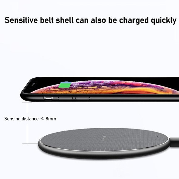 K8 30W K8 30W Aluminum Alloy Round Desktop Wireless Charger with 1m Type-C Fast Charging Cable(Black)
