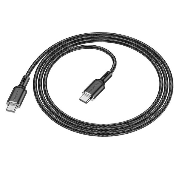 Borofone BX90 Type-C to Type-C Cyber 60W Charging Data Cable, Length:1m(Black)