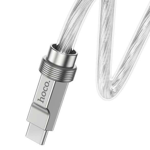 hoco U113 100W USB-C/Type-C to USB-C/Type-C Silicone Data Cable, Length: 1m(Silver)