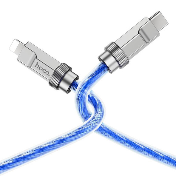 hoco U113 PD 20W USB-C/Type-C to 8 Pin Silicone Data Cable, Length: 1m(Blue)