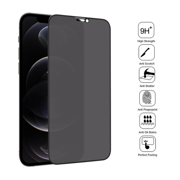 25 PCS Anti-peeping Plasma Oil Coated High Aluminum Wear-resistant Tempered Glass Film - iPhone 12 / 12 Pro