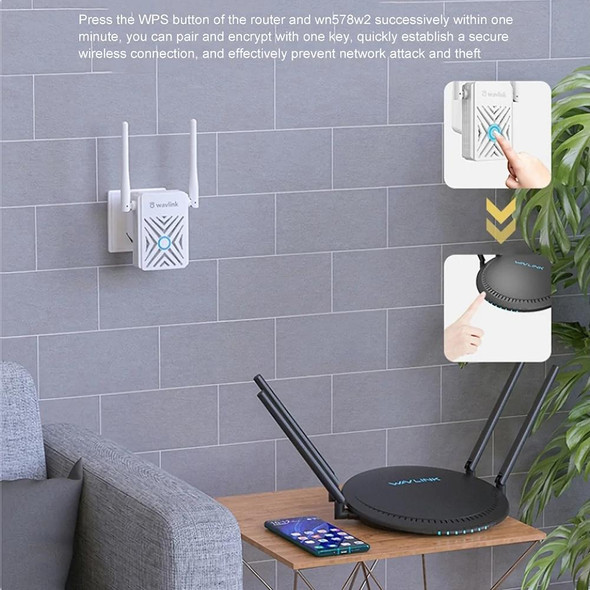 Wavlink WN578W2 300Mbps 2.4GHz WiFi Extender Repeater Home Wireless Signal Amplifier(US Plug)