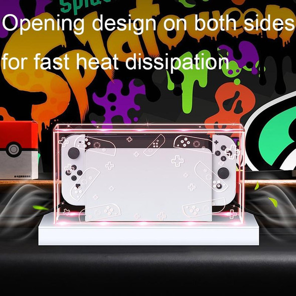 035 for Nintendo Switch/Oled Game Console Display Luminous Base Dustproof Cover, Spec: Transparent