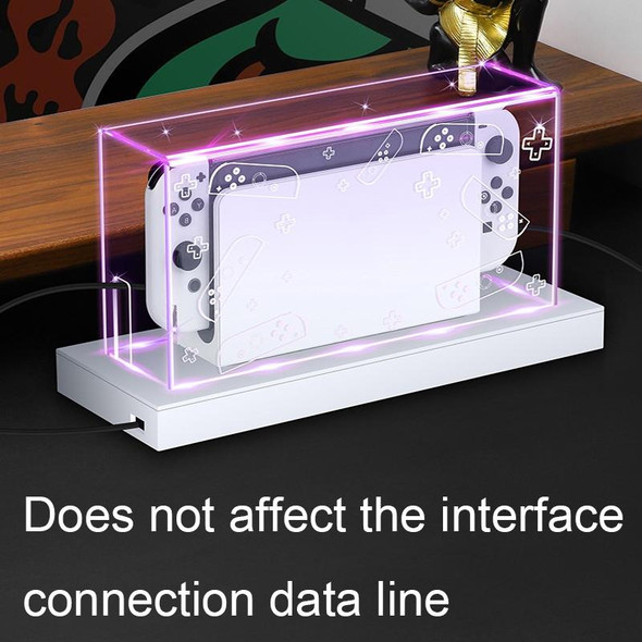 035 for Nintendo Switch/Oled Game Console Display Luminous Base Dustproof Cover, Spec: Transparent