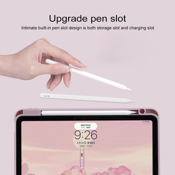 Acrylic Rotating Leatherette Tablet Case For iPad 10.2 2021 / 2020 / 2019(Pink)