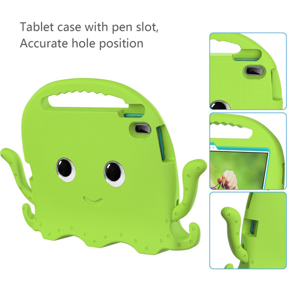 For iPad 10th Gen 10.9 2022 Octopus Style EVA + PC Tablet Case with Strap(Grass Green)