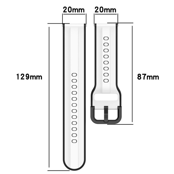 For Samsung  Galaxy Watch 4 Classic 42mm 20mm Convex Loop Two-Color Silicone Watch Band(Yellow+Black)