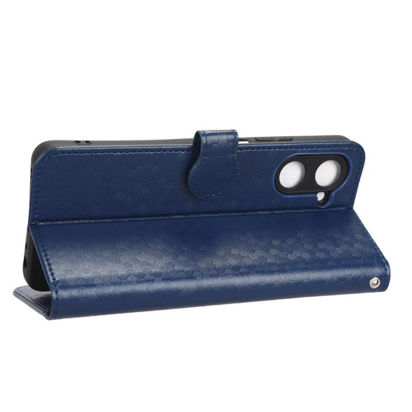 For Realme 10 4G Honeycomb Dot Texture Leatherette Phone Case(Blue)