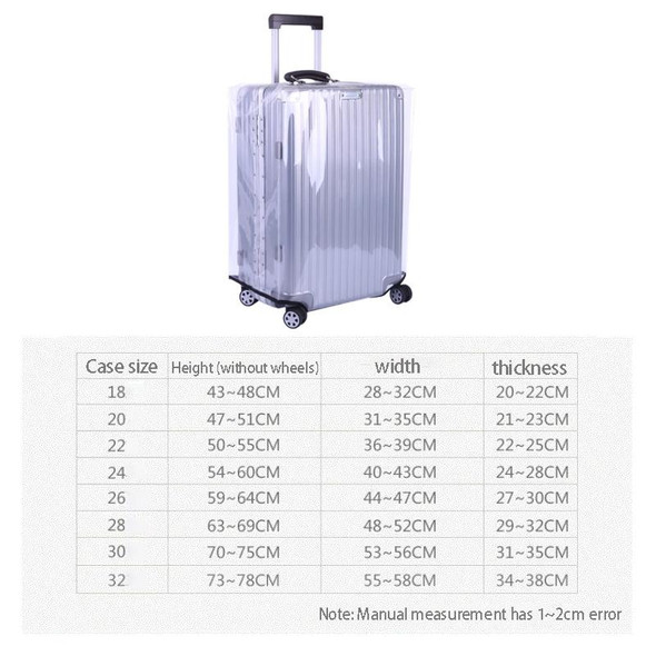 22 Inch Rimless Transparent Waterproof PVC Trolley Suitcase Cover Dustproof Protective Cover