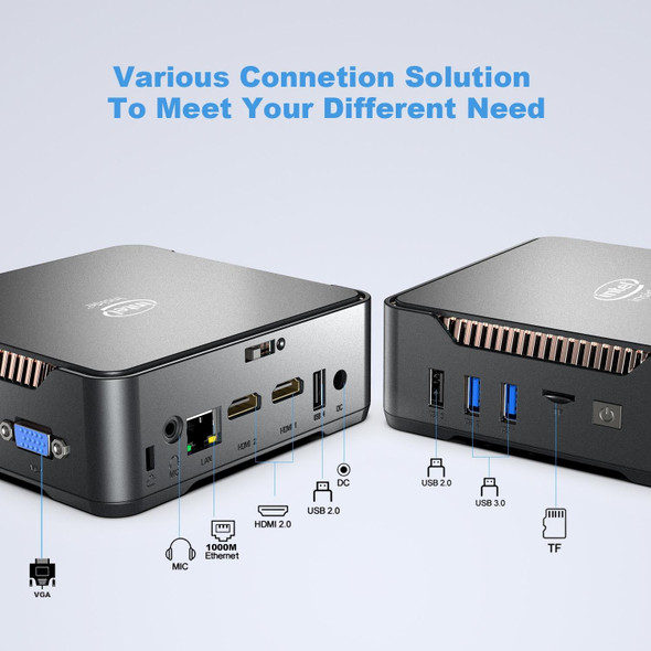 GK3V Pro Windows 11 Pro Mini PC, Intel Celeron N5105 CPU, Memory:8GB+128GB(EU Plug)