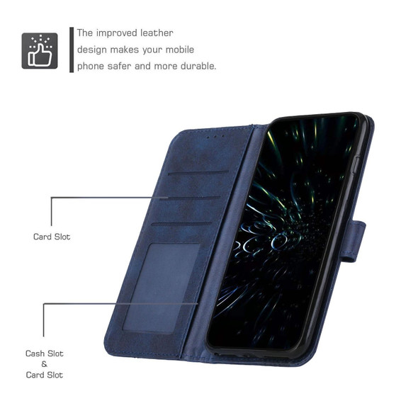 For Motorola Moto G Stylus 5G 2023 Stitching Calf Texture Buckle Leatherette Phone Case(Blue)