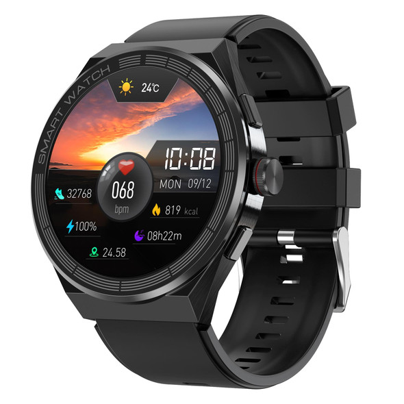 BM01 1.45 inch Silicone Band IP68 Waterproof Smart Watch Support Bluetooth Call / NFC(Black)