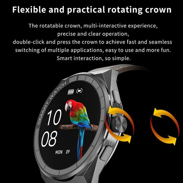 BM01 1.45 inch Silicone Band IP68 Waterproof Smart Watch Support Bluetooth Call / NFC(Silver)