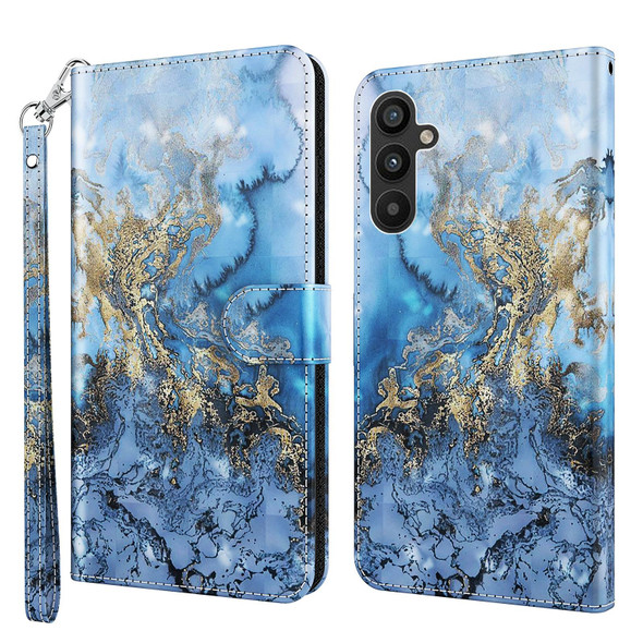 For Samsung Galaxy A34 5G 3D Painting Pattern TPU + PU Leatherette Phone Case(Milky Way)