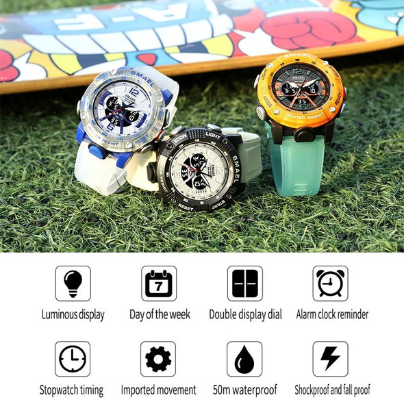 SMAEL 8058 Outdoor Sports Multifunctional Waterproof Electronics Watch(Transparent White)