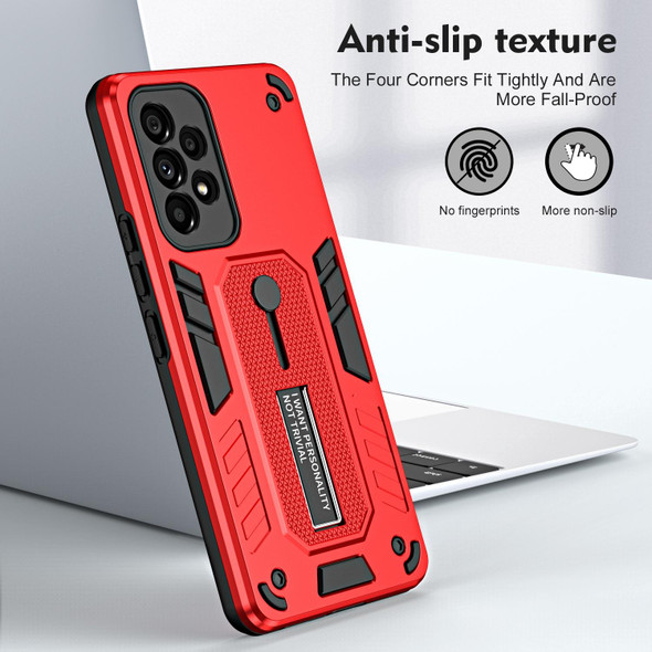 For Samsung Galaxy A52 5G / 4G Variety Brave Armor Finger Loop Holder Phone Case(Red)