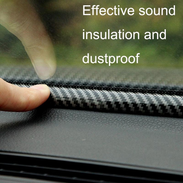 N856 Carbon Fiber Pattern Car Elastomer Seal Rubber Strip Instrument Panel Leakproof Dustproof Soundproof Universal