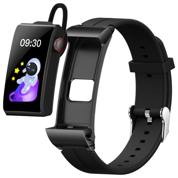 M6 1.5 inch Silicone Band Earphone Detachable IP68 Waterproof Smart Watch Support Bluetooth Call(Black)