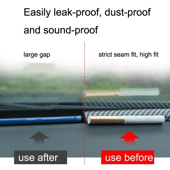 2pcs N856 No Fiber Pattern Car Elastomer Seal Rubber Strip Instrument Panel Leakproof Dustproof Soundproof Universal
