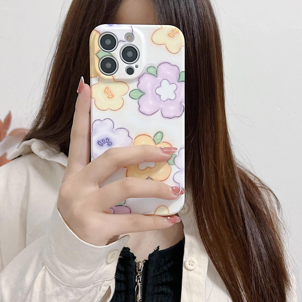 For iPhone 11 Pro Max PC Phone Case(Yellow Purple Flowers)