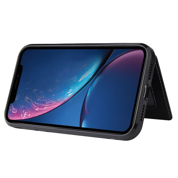 PU + TPU + PC  Shockproof Back Cover Case with Card Slot & Holder - iPhone XS Max(Black)