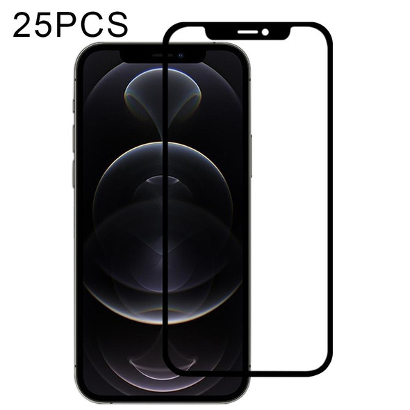 25 PCS Full Glue Full Screen Tempered Glass Film - iPhone 12 / 12 Pro