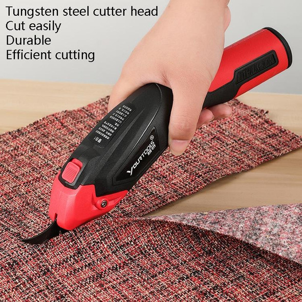 YOURTOOLS Y4005 12W Tungsten Steel Electric Scissors Clothing Leather Carpet Trimming Scissors, EU Plug (Gray)