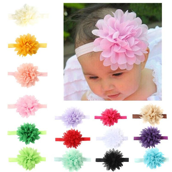 Baby Girl Elastic Hairband Children Hair Wear Flower Headband(Beige)