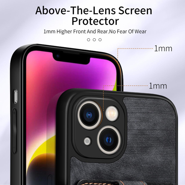 For iPhone XR Retro Skin-feel Ring Card Wallet Phone Case(Black)