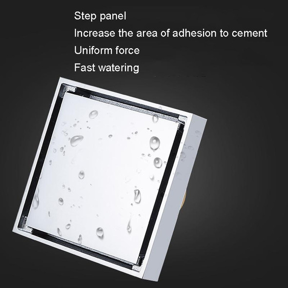 Bathroom Large Displacement Anti-odor Floor Drain, Style: K8016 Gray+Magnetic Suspension
