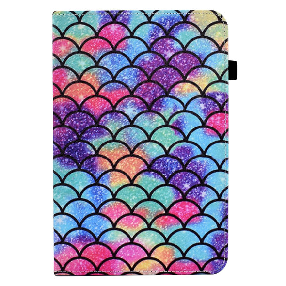 For Samsung Galaxy Tab S7 / S8 Colored Drawing Stitching Elastic Band Leatherette Smart Tablet Case(Wavy Pattern)