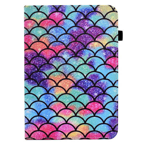 Colored Drawing Stitching Elastic Band Leatherette Smart Tablet Case For iPad 10.2 2020 / 2019 / 10.5 2019(Wavy Pattern)