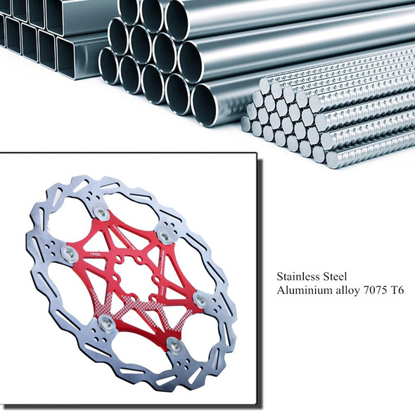 VXM Bicycle Mountain Bike Floating Brake Disc Brake 180mm(Red)