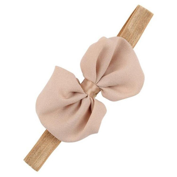 2 PCS Baby Headband Ribbon Chiffon Bow Children Hair Band Headwear(Brown)